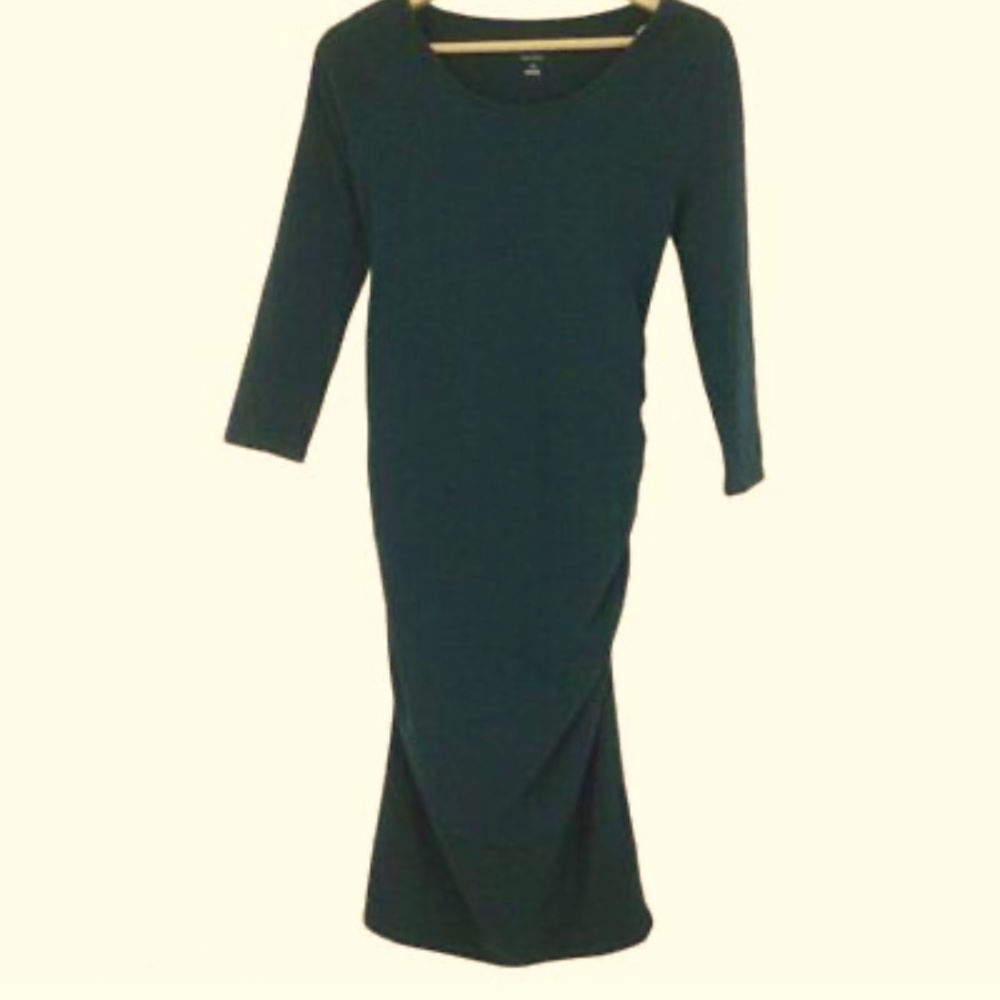 Isabel Maternity Green Dress XS 3/4 Sleeve Midi